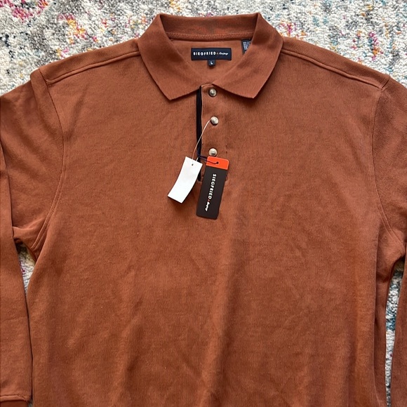NWT Mens Large Siegfried Saddle Burnt Orange Pullover Jacket Sweatshirt - Picture 2 of 9